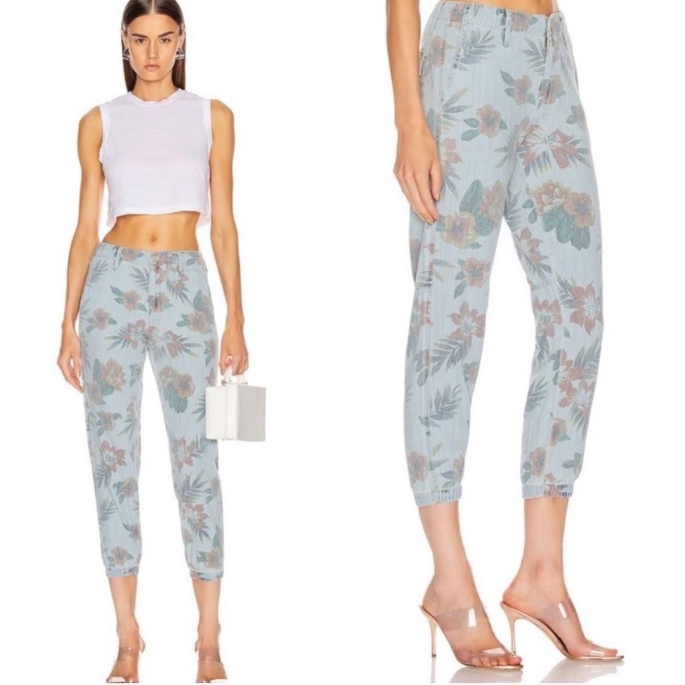MOTHER Floral Jogger Style Blue and Pink - Picture 2 of 13